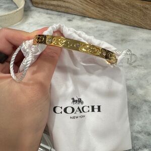 Coach Gold-Tone Bracelet with Crystal Details